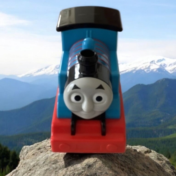 Thomas the tank push toy in good condition blue red and black train - Picture 3 of 9